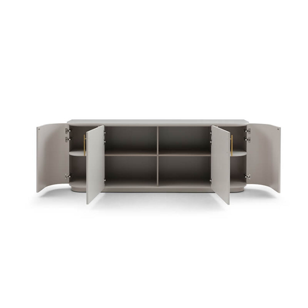 Oakura Sideboard in Matte Beige & Brass