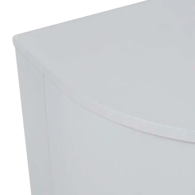 Oberon Crescent TV Unit in White Grain Ash