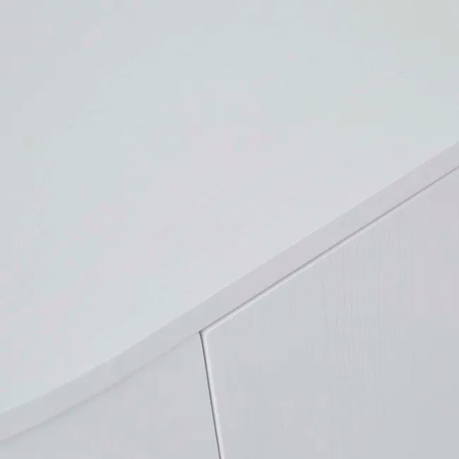 Oberon Crescent TV Unit in White Grain Ash