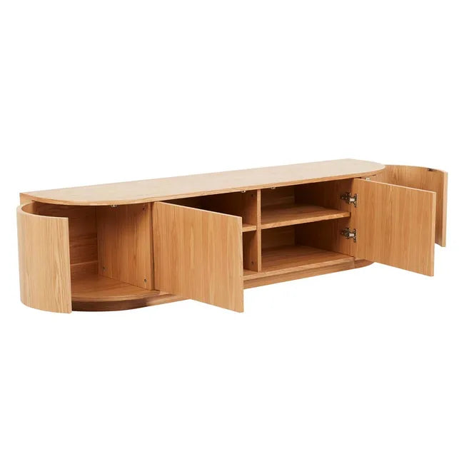 Oberon Crescent TV Unit in Natural Ash