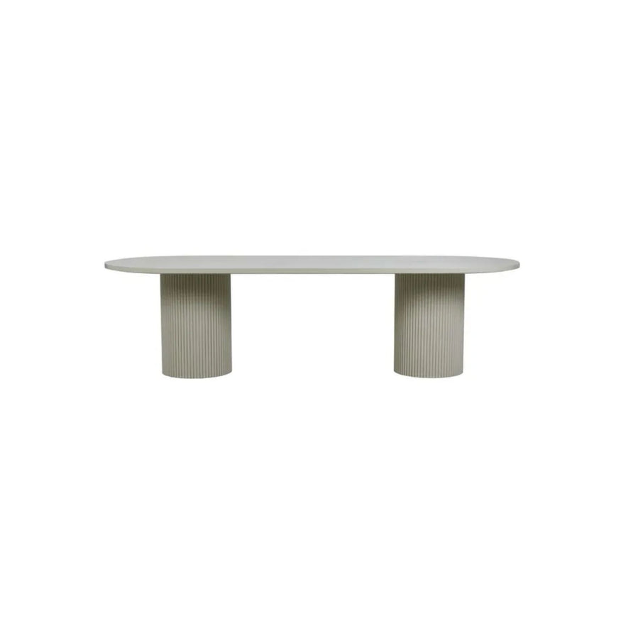Benjamin Ripple Oval Dining Table in Putty