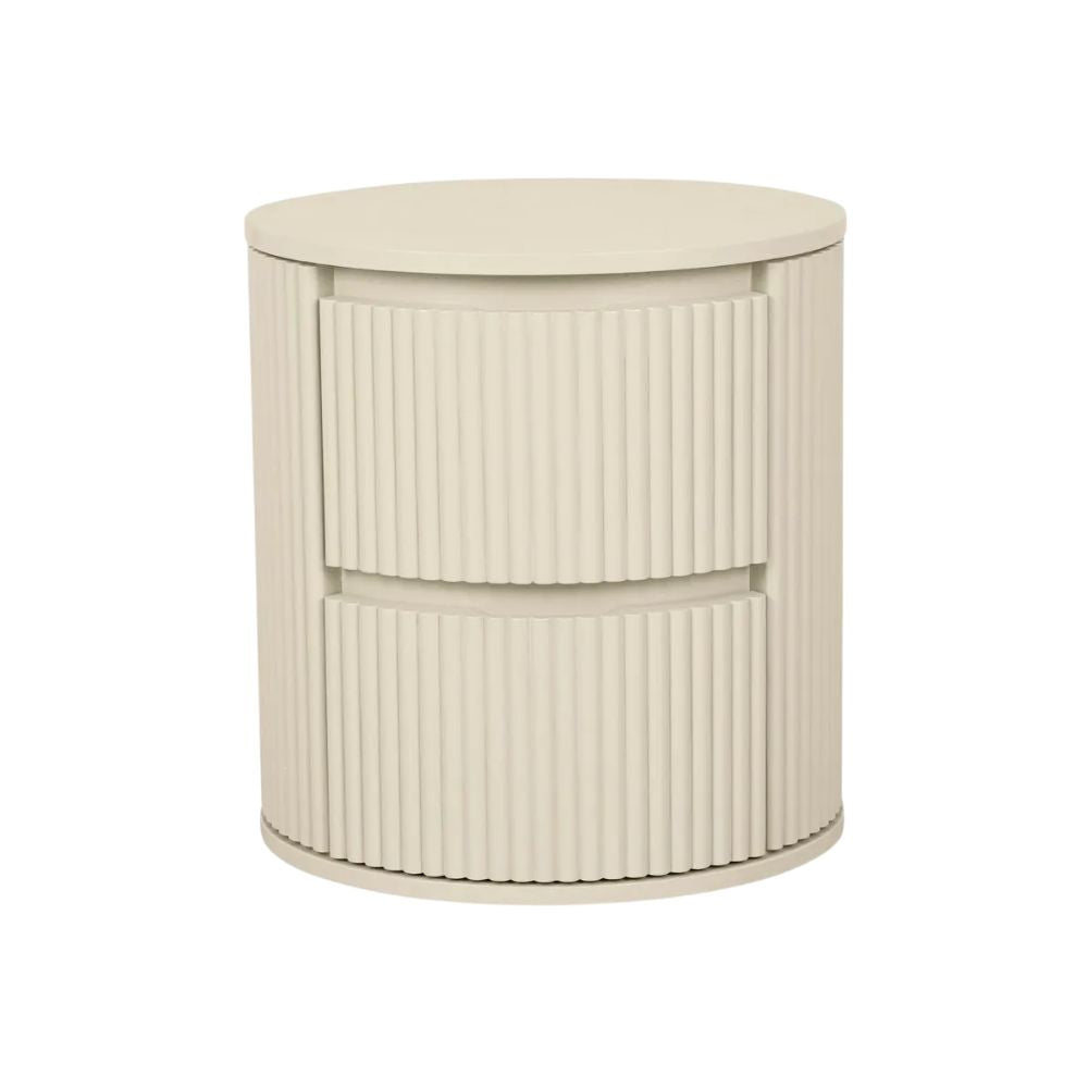 Benjamin Ripple Round Bedside in Putty