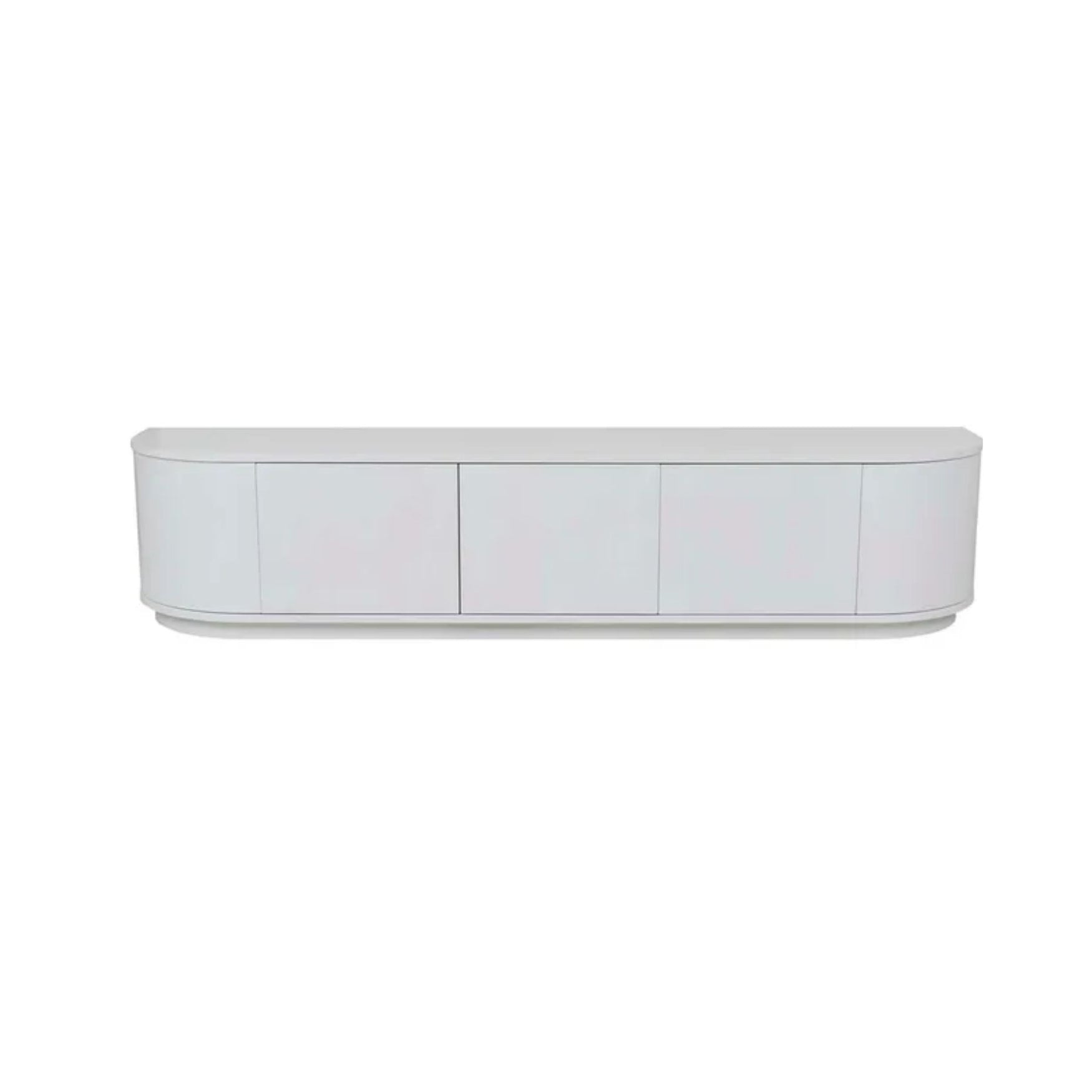 Oberon Crescent TV Unit in White Grain Ash