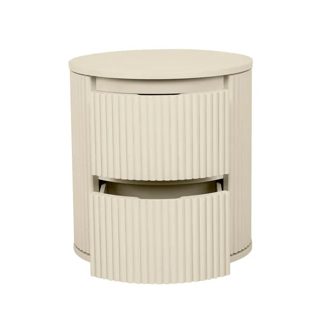 Benjamin Ripple Round Bedside in Putty