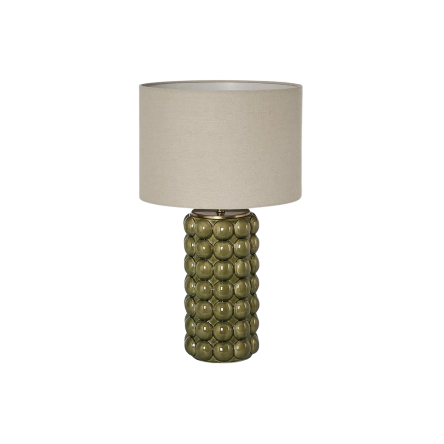 Condotti Green Table Lamp/Linen Shade