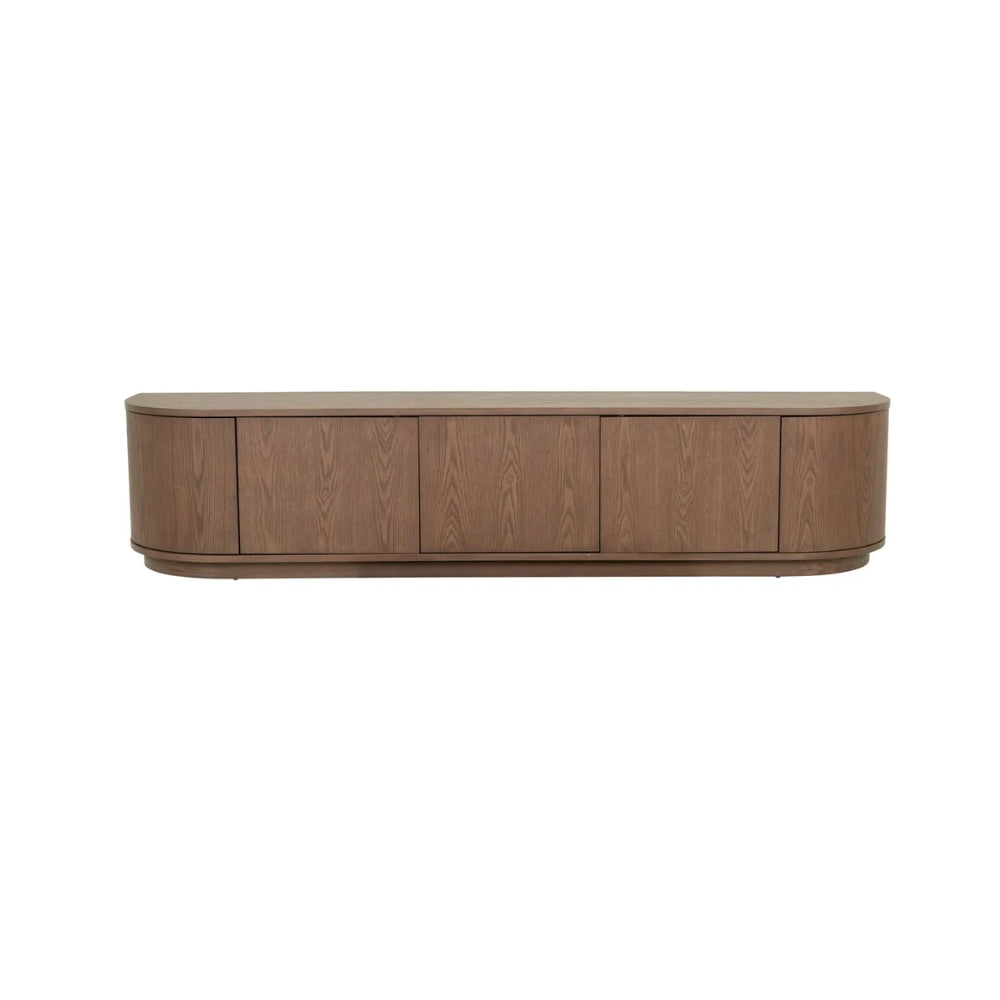 Oberon Crescent TV Unit in Smoked Ash