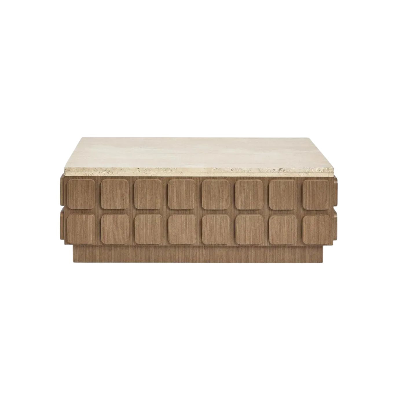 Porto Travertine & Walnut Coffee Table