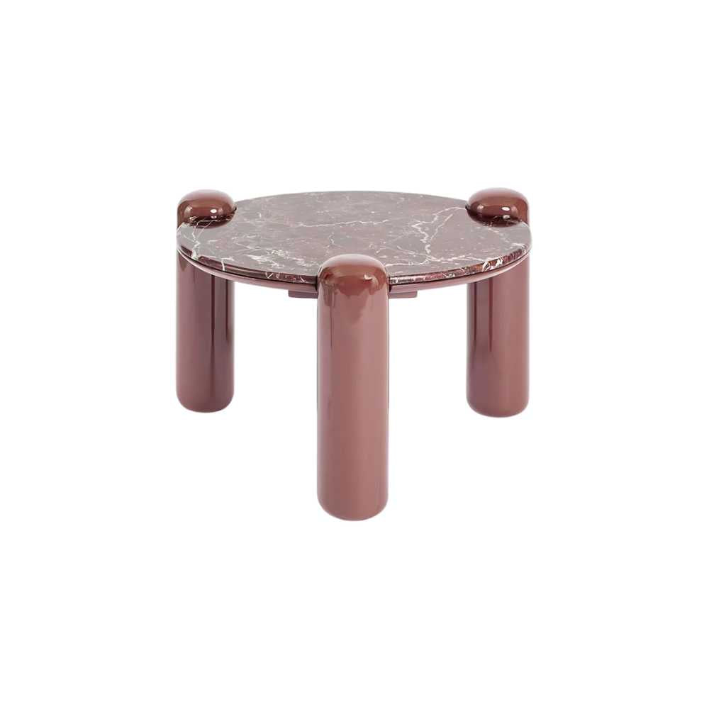 Nobo Coffee Table Small in Matt Red Vein Marble/High Gloss