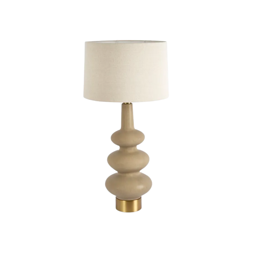 Linden Sandstone Table Lamp / Linen Shade