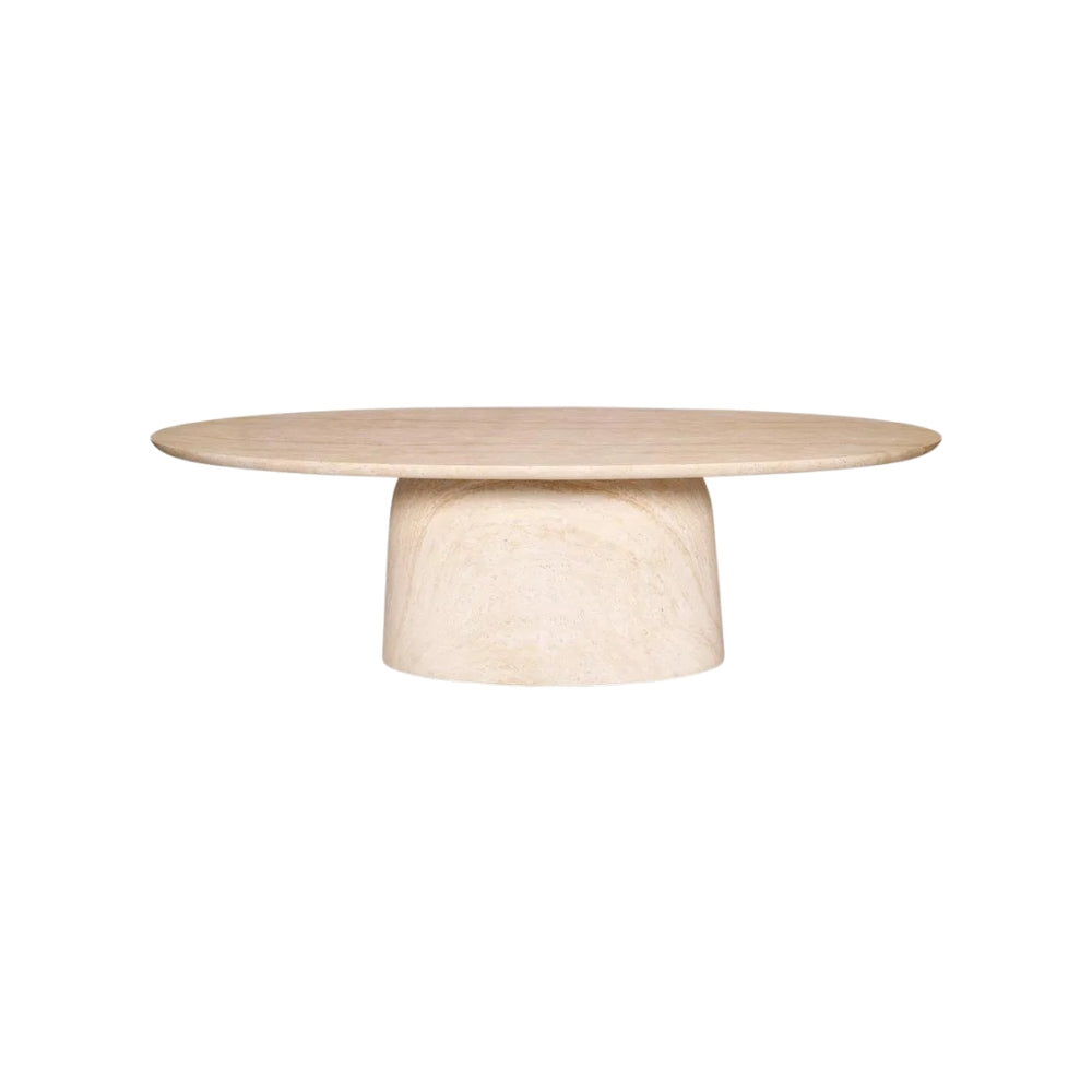 Corsica Oval Dining Table in Ivory Travertine Look - Outdoor