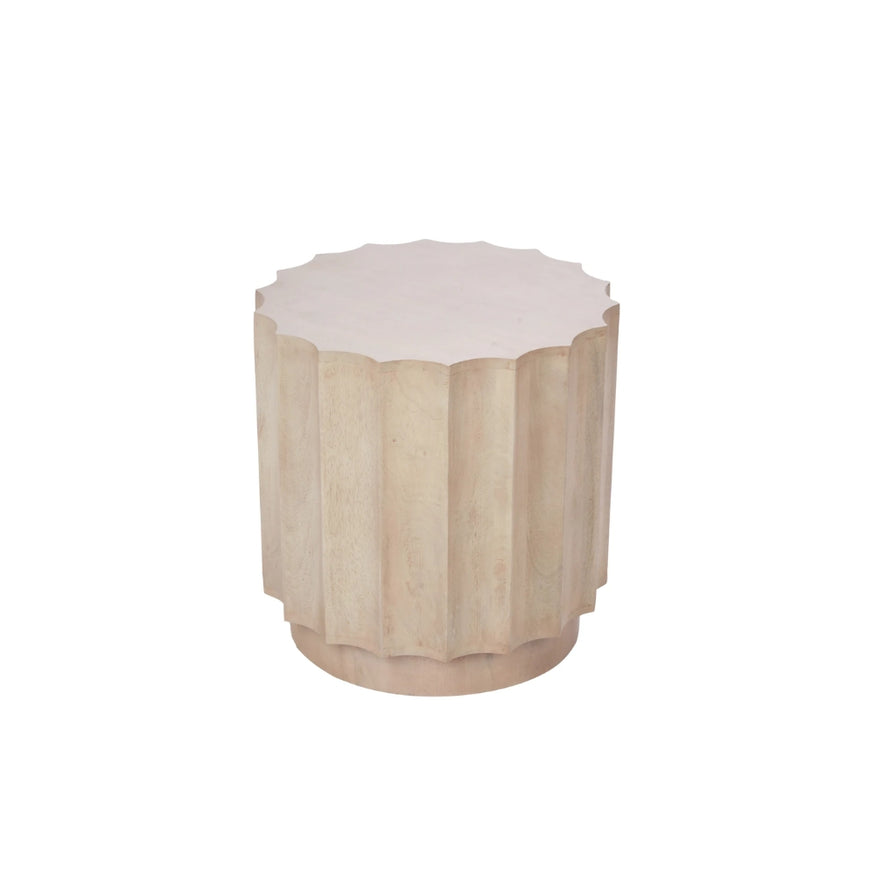Amalfi Wyatt Side Table in White Wash