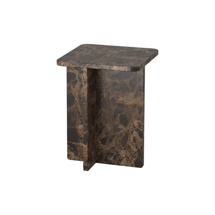 Pierre Side Table in Dark Emperador