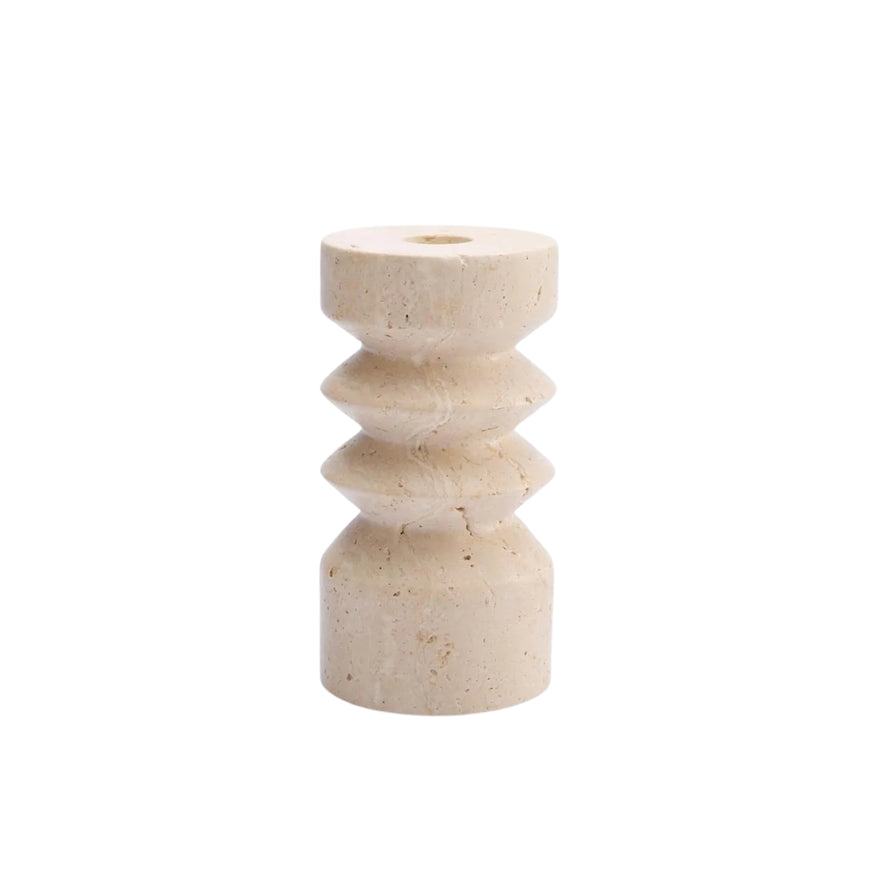 Arlo Travertine Candle Stand Small