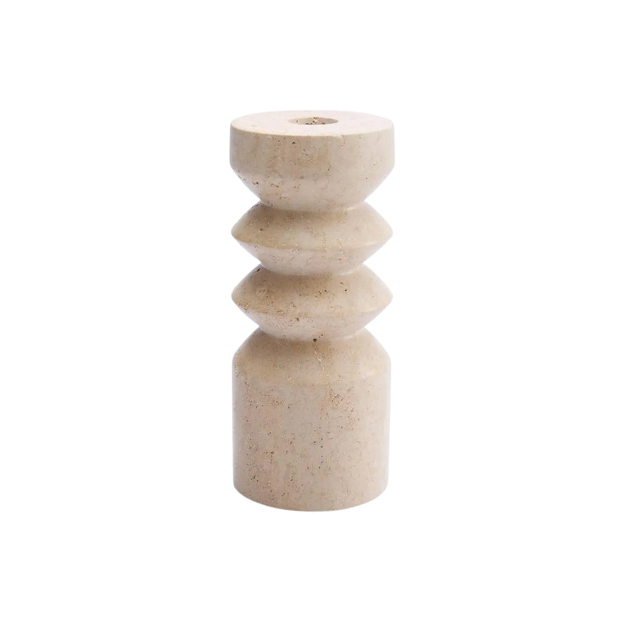 Arlo Travertine Candle Stand Large