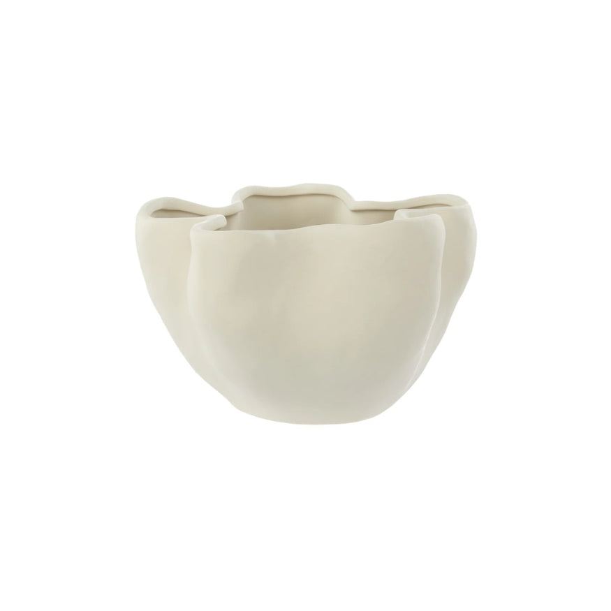Amalfi Fluid Vase in Cream