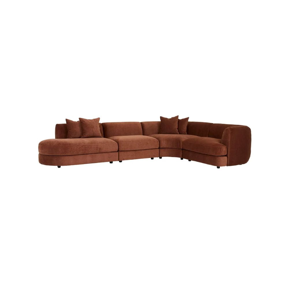 Madrid Curve Sofa Modular in Chestnut