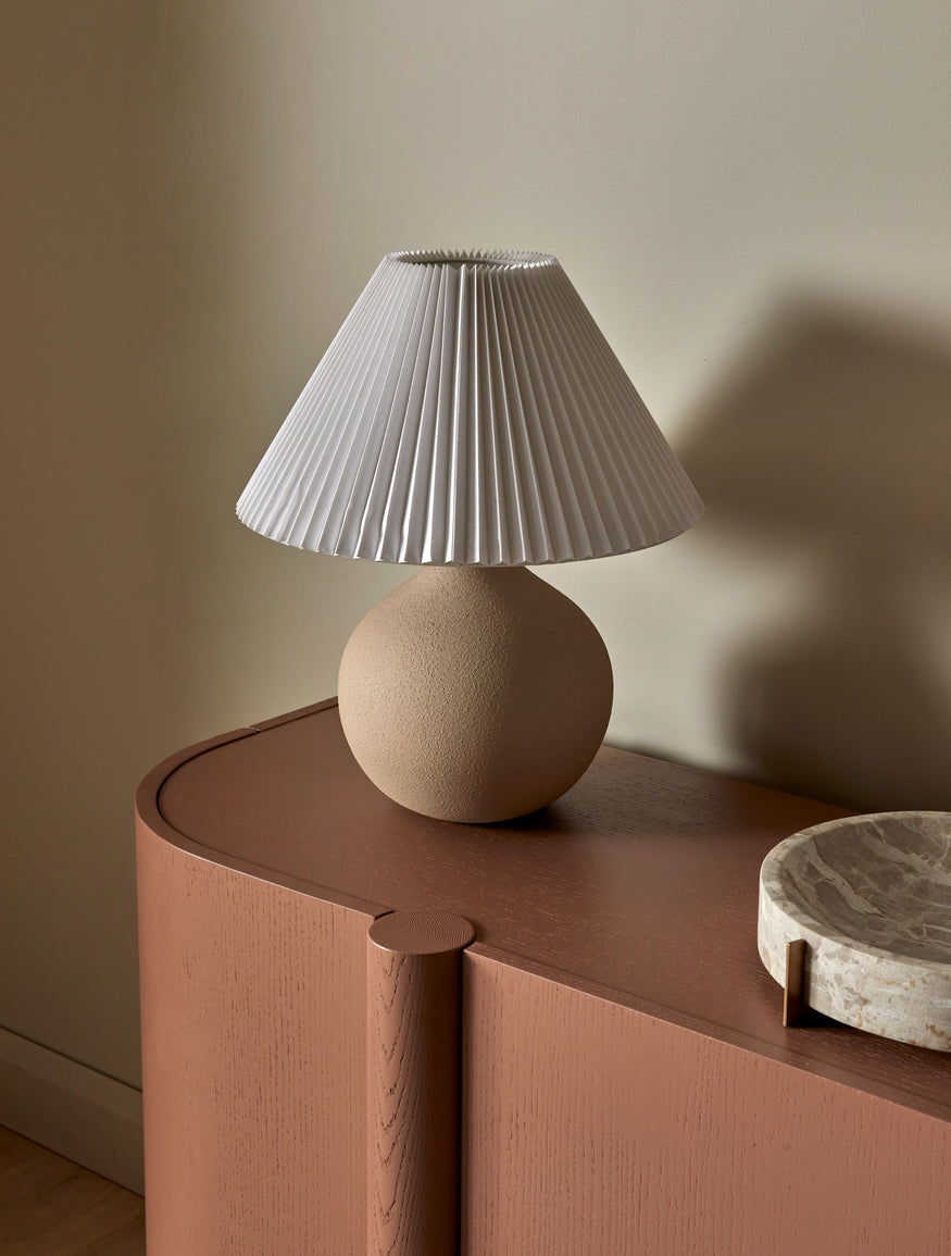 Lorne Ball Table Lamp in Nude Sand/White