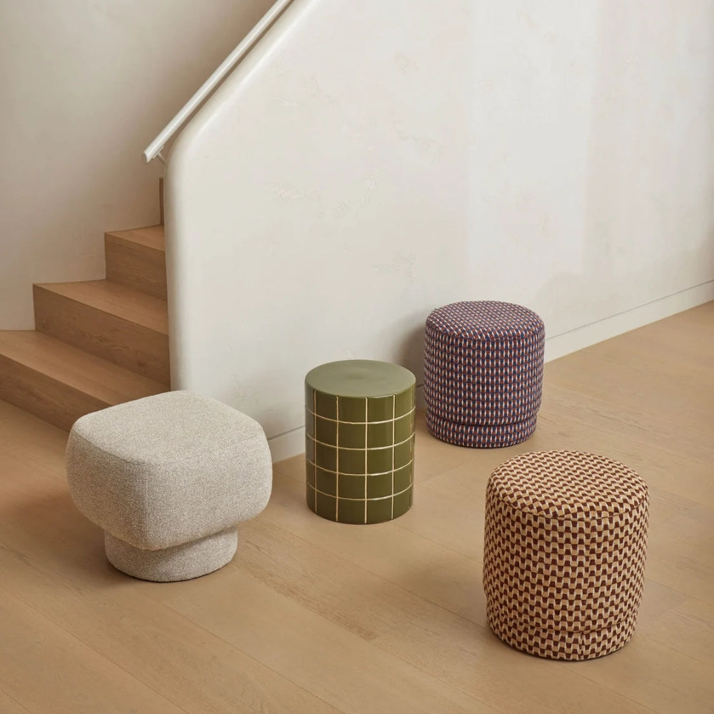 Amalfi Clark Stool in Brown & Mustard