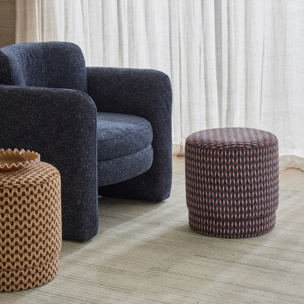 Amalfi Clark Stool in Brown & Mustard