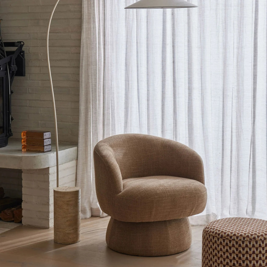 Amalfi Serra Floor Lamp in Beige & Antique Brass