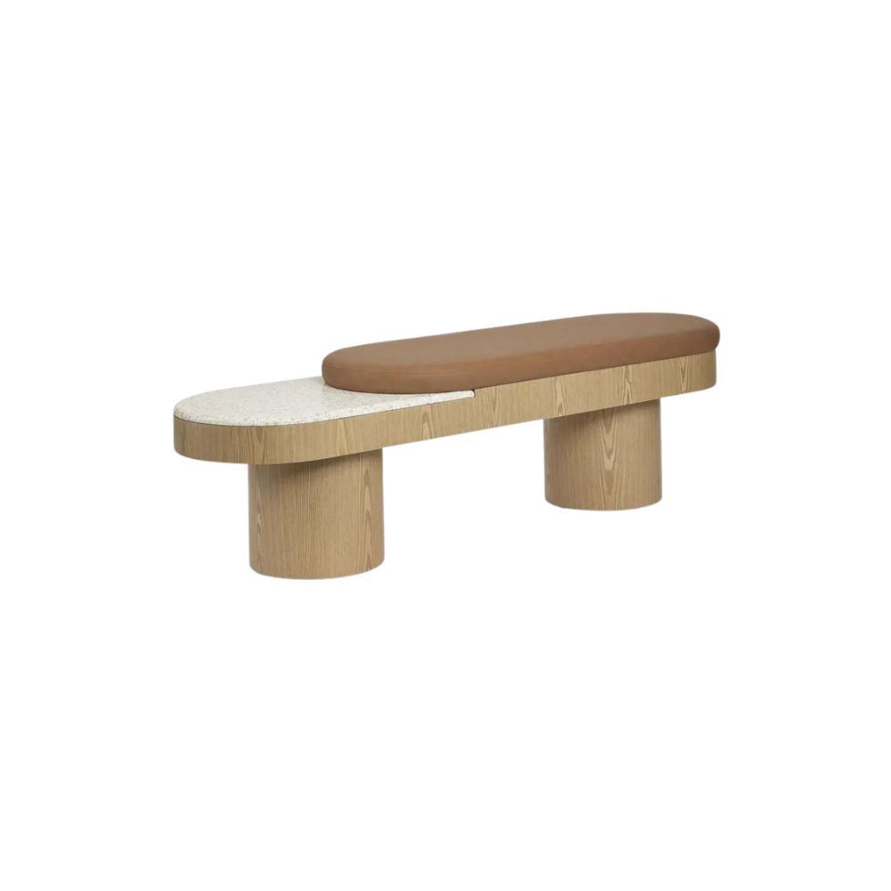 Arlo Bench in Light Oak & Terrazzo