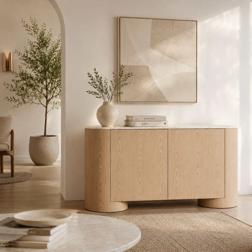 Arlo Buffet in Light Oak & Terrazzo