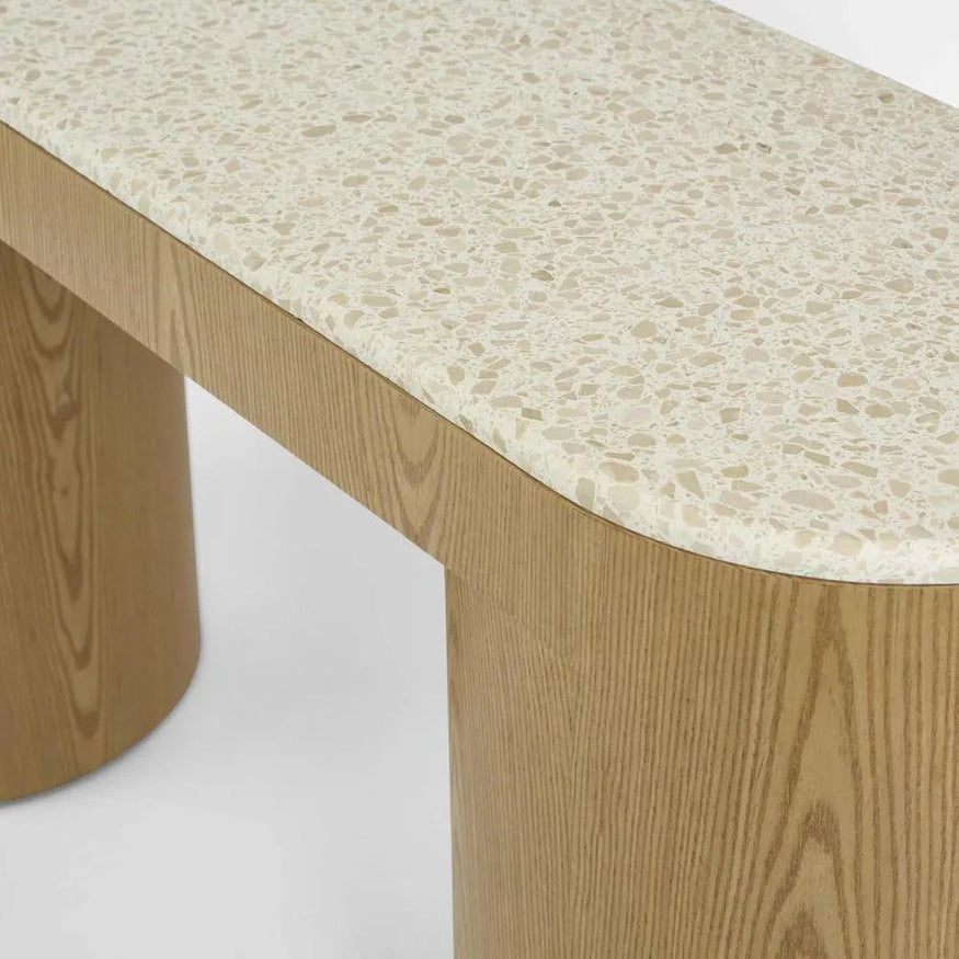 Arlo Console in Light Oak & Terrazzo