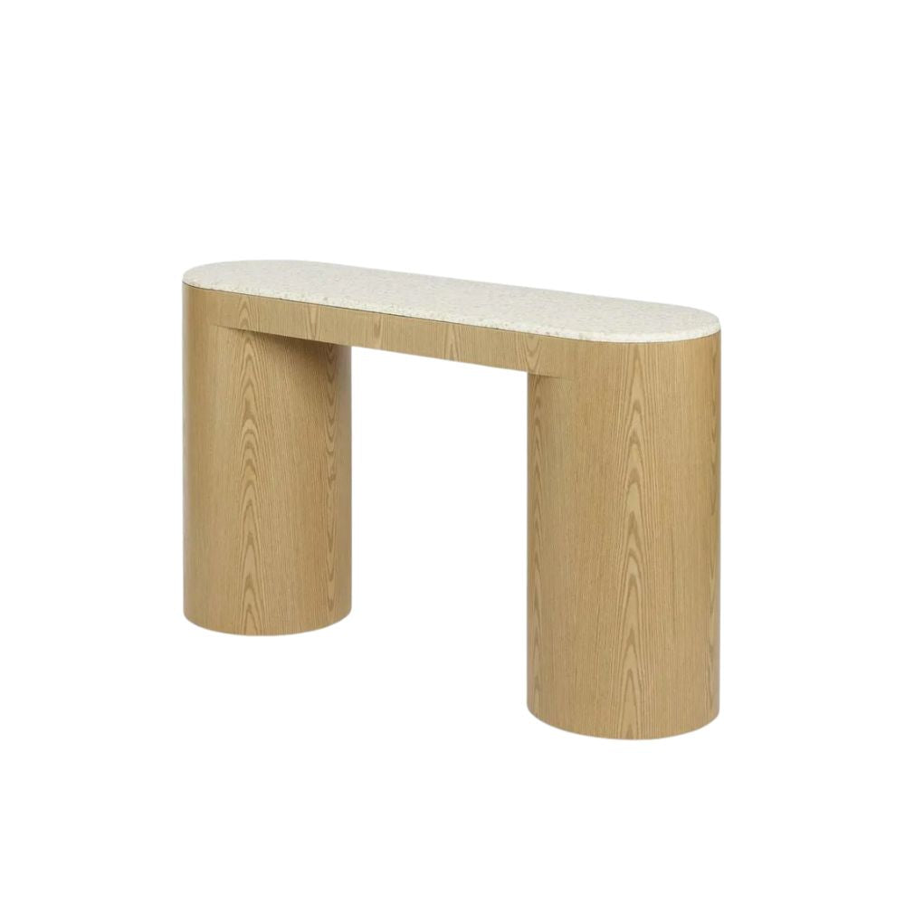 Arlo Console in Light Oak & Terrazzo
