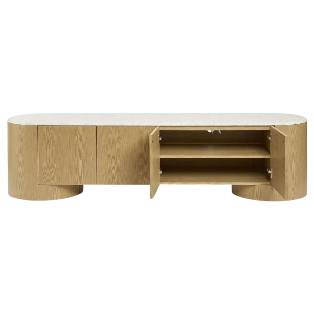 Arlo Entertainment Unit in Light Oak & Terrazzo