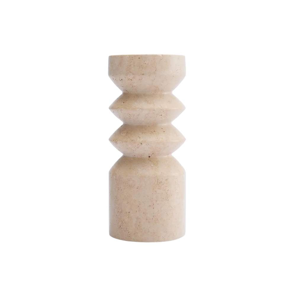 Arlo Travertine Candle Stand Large