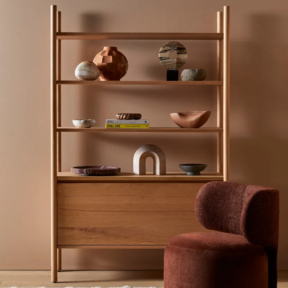 Owen Drawer & Shelving Unit in New Oak