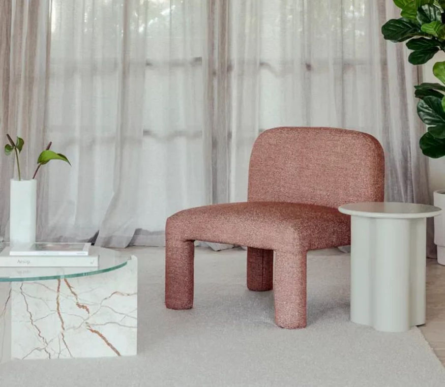 Artie Wave Side Table in Merlot