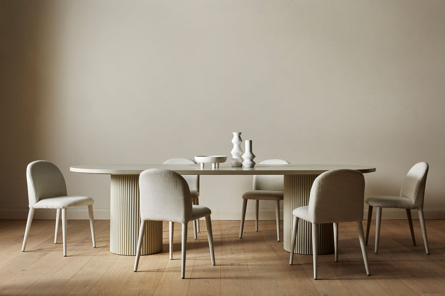 Benjamin Ripple Oval Dining Table in Ash