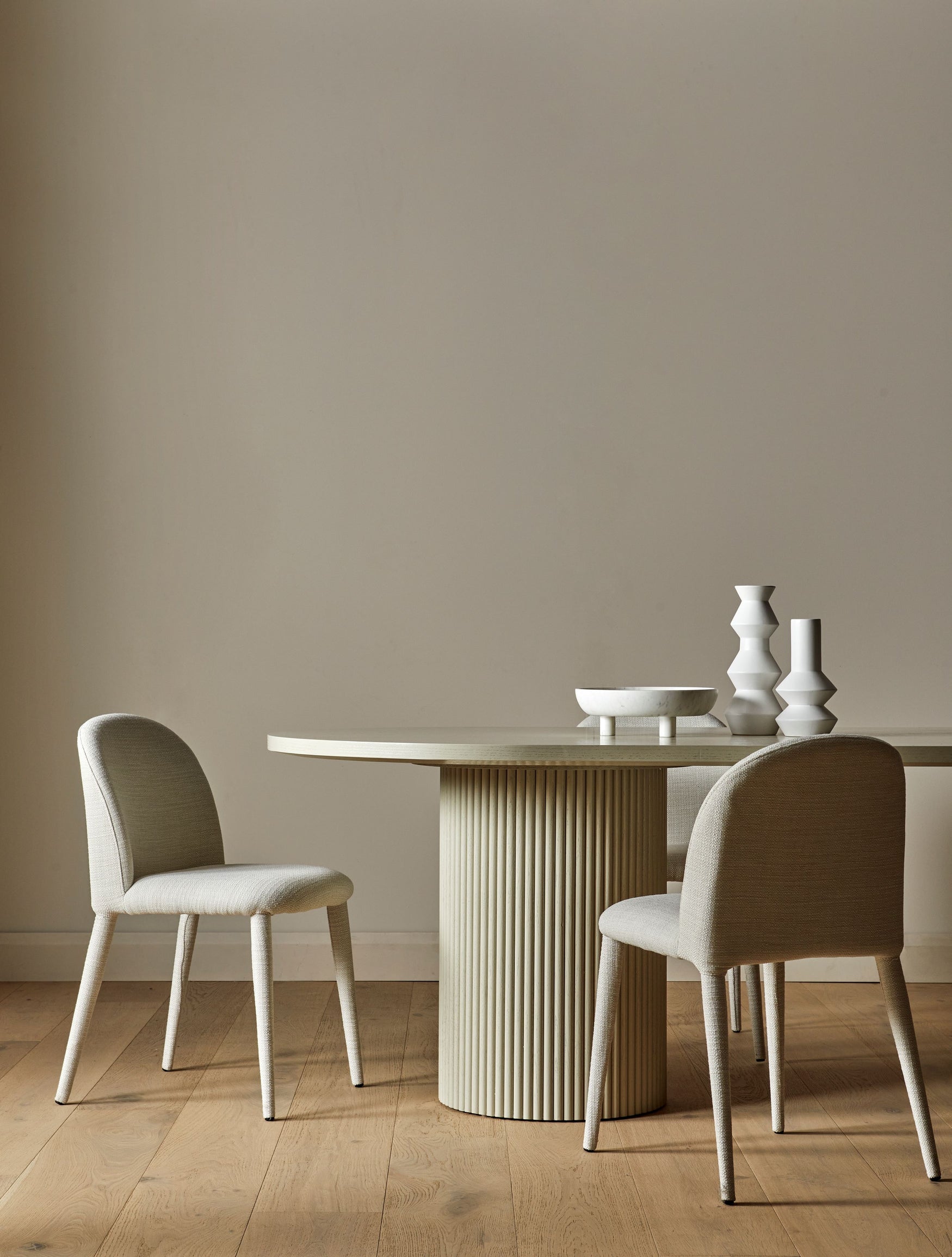 Benjamin Ripple Oval Dining Table in Ash