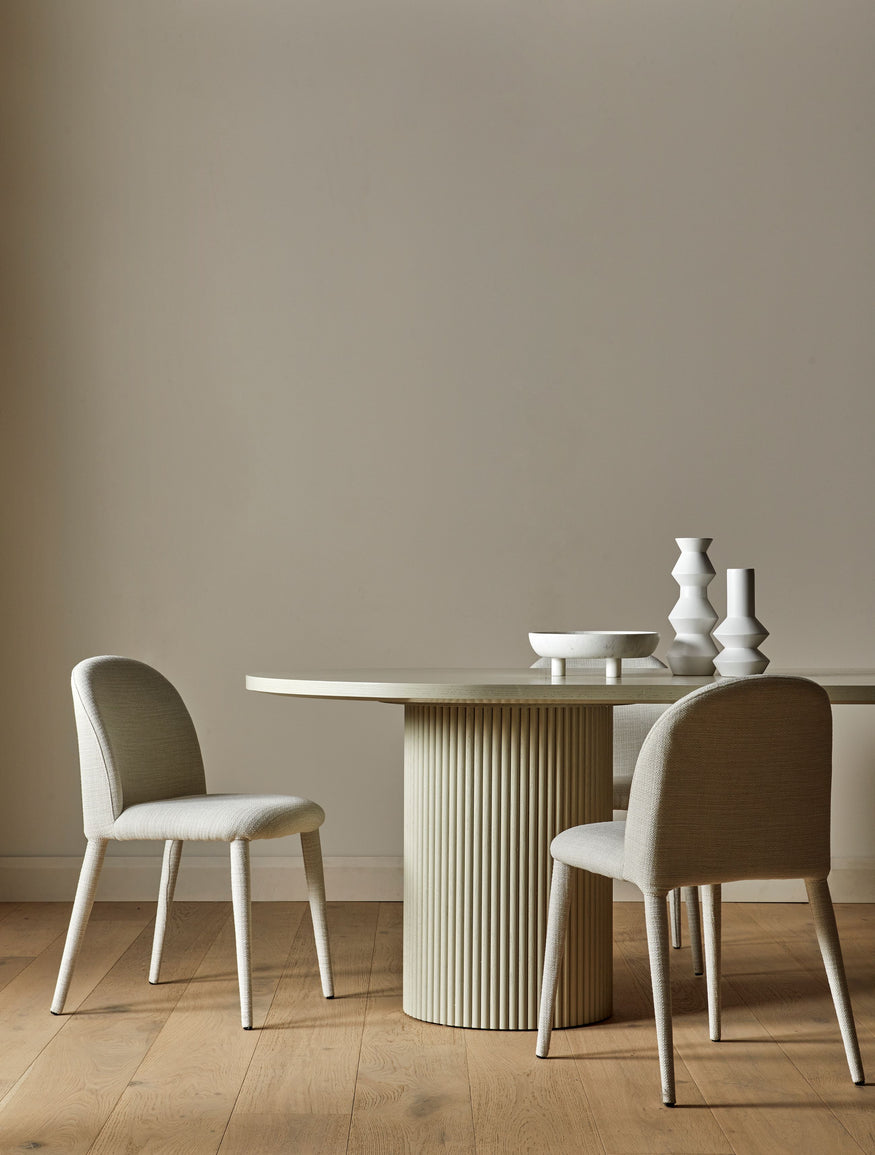 Benjamin Ripple Oval Dining Table in Ash