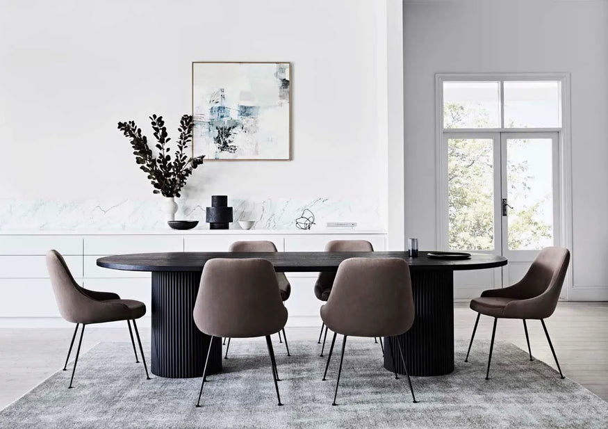 Benjamin Ripple Oval Dining Table in Black