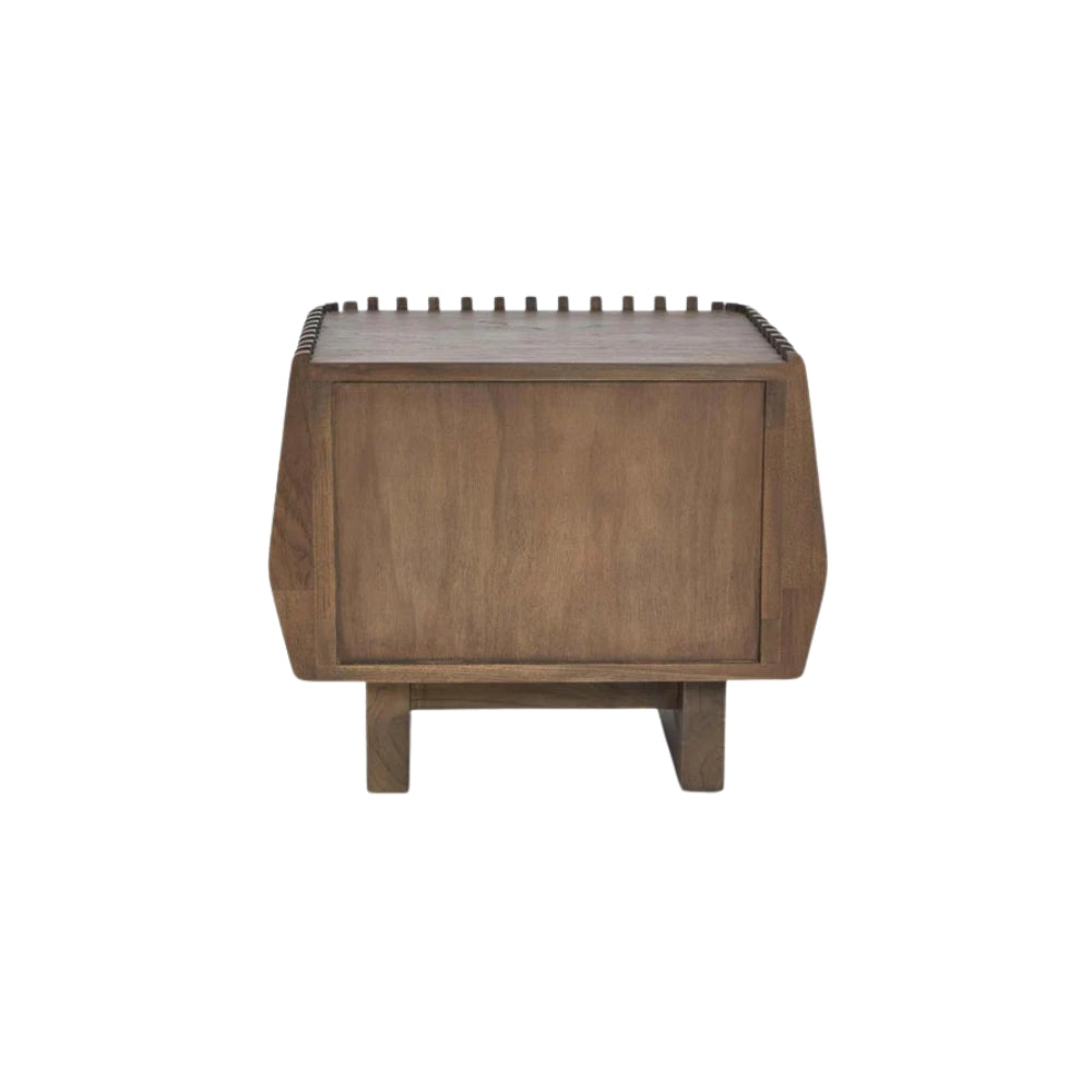Bow 2 Drawer Bedside in Dark Walnut