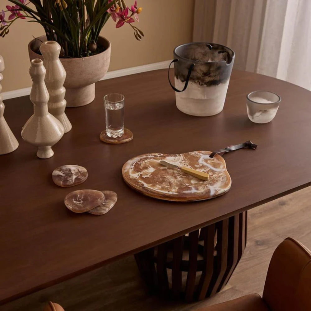 Bow Dining Table in Dark Walnut