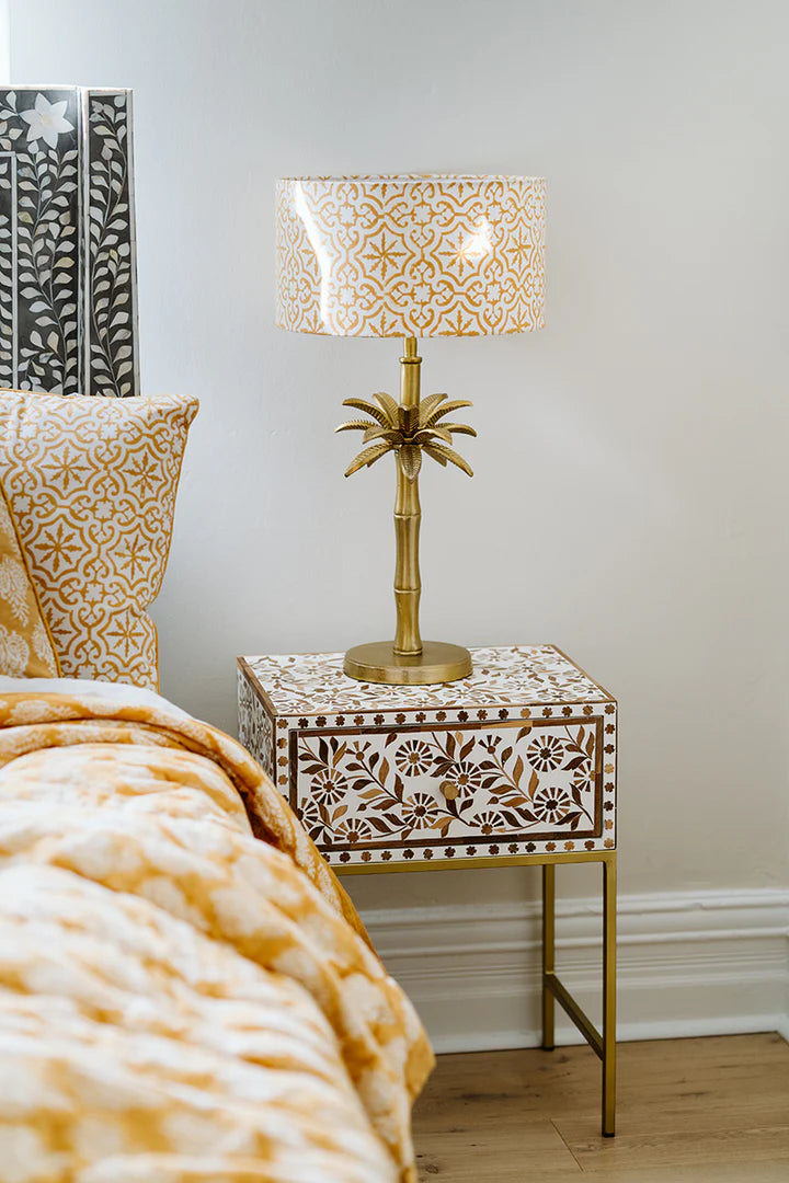 Drum Lamp Shade in Tile Mustard