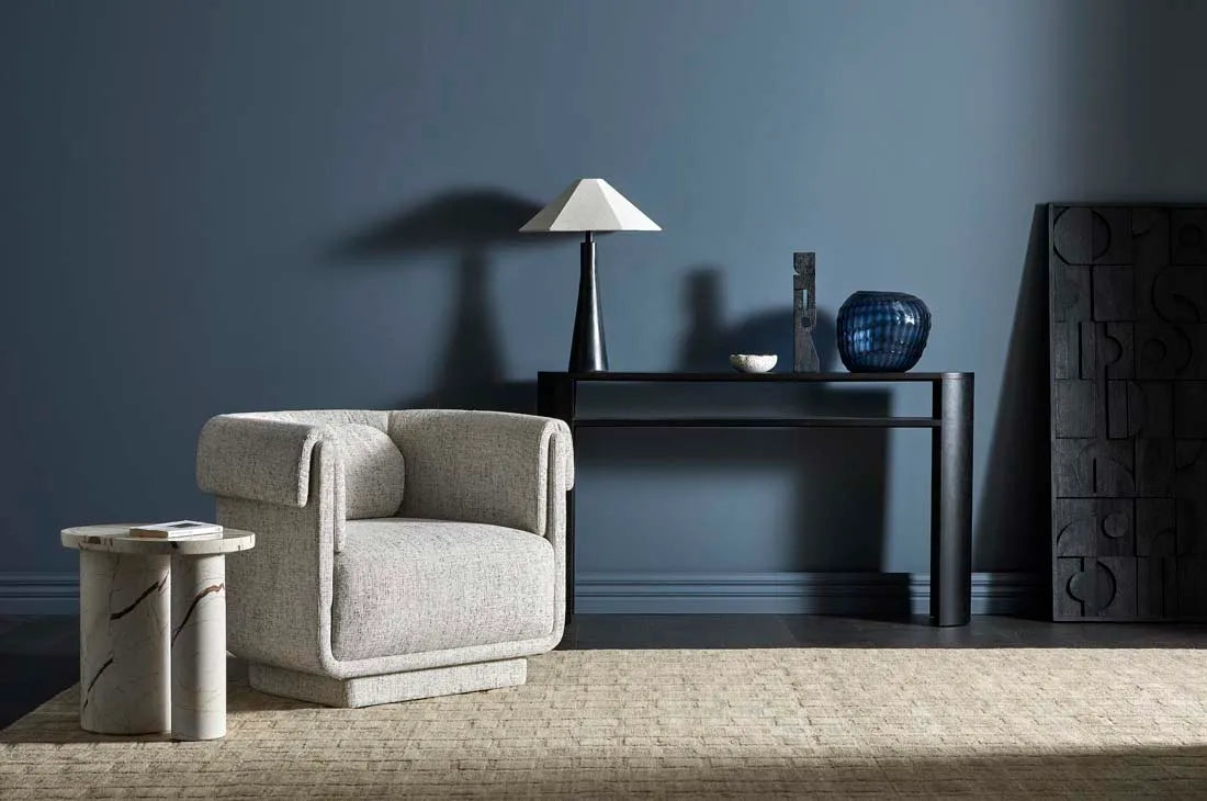 Classique Oval Shelf Console in Matt Dark Oak