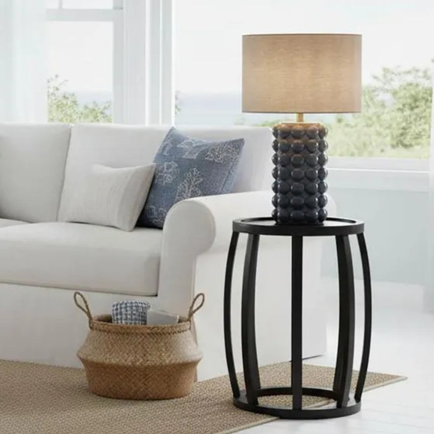 Condotti Blue Table Lamp/Linen Shade