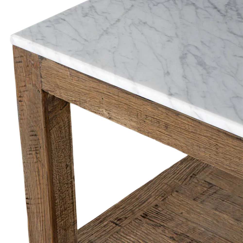 Denver Marble Coffee Table in Natural & White