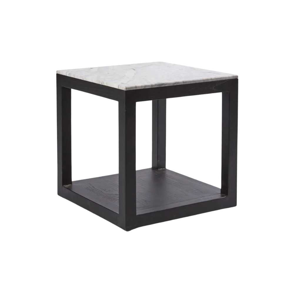 Denver Marble Side Table in Black