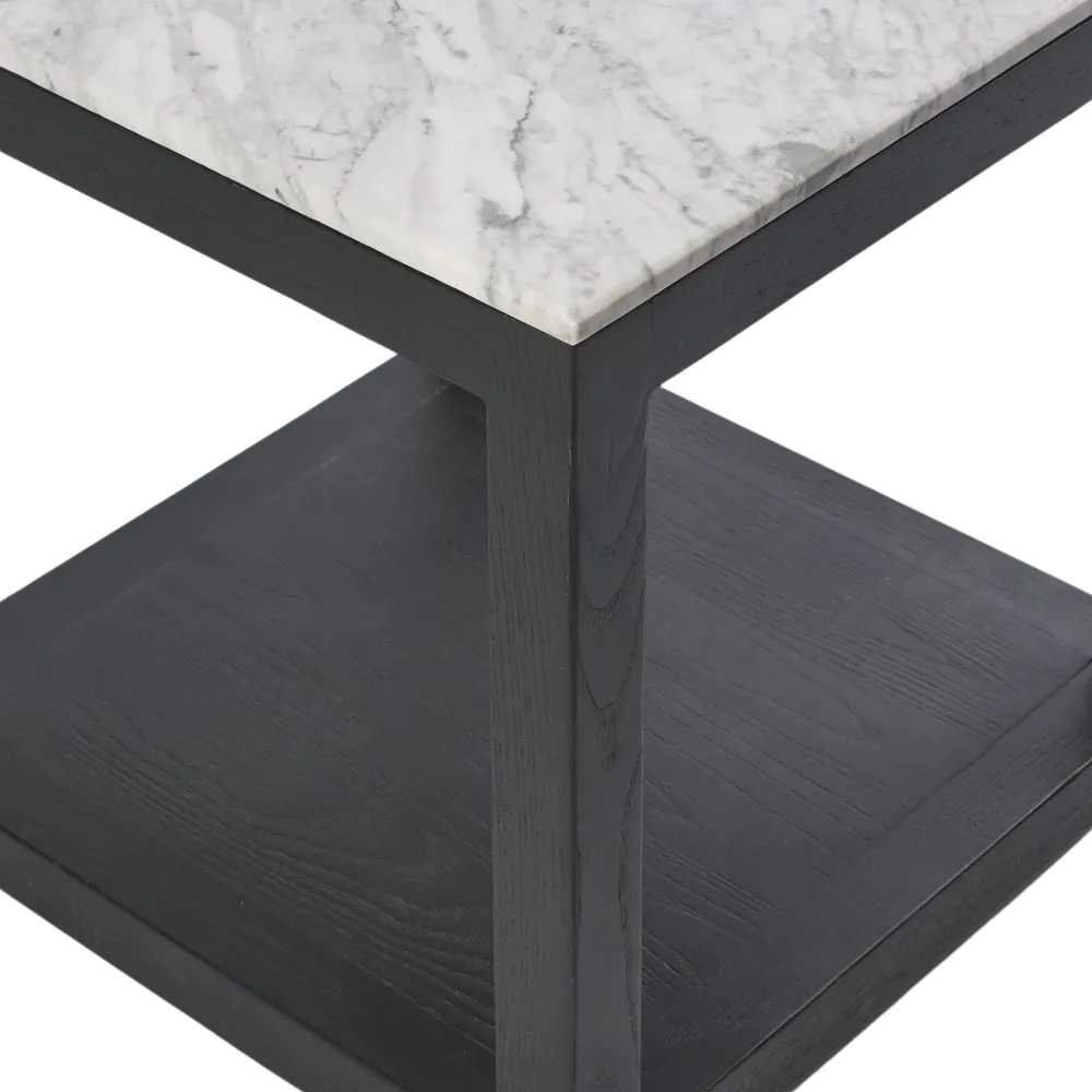 Denver Marble Side Table in Black
