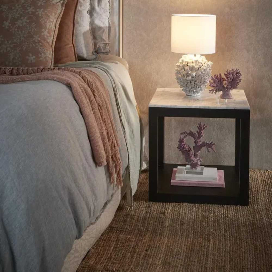 Denver Marble Side Table in Black