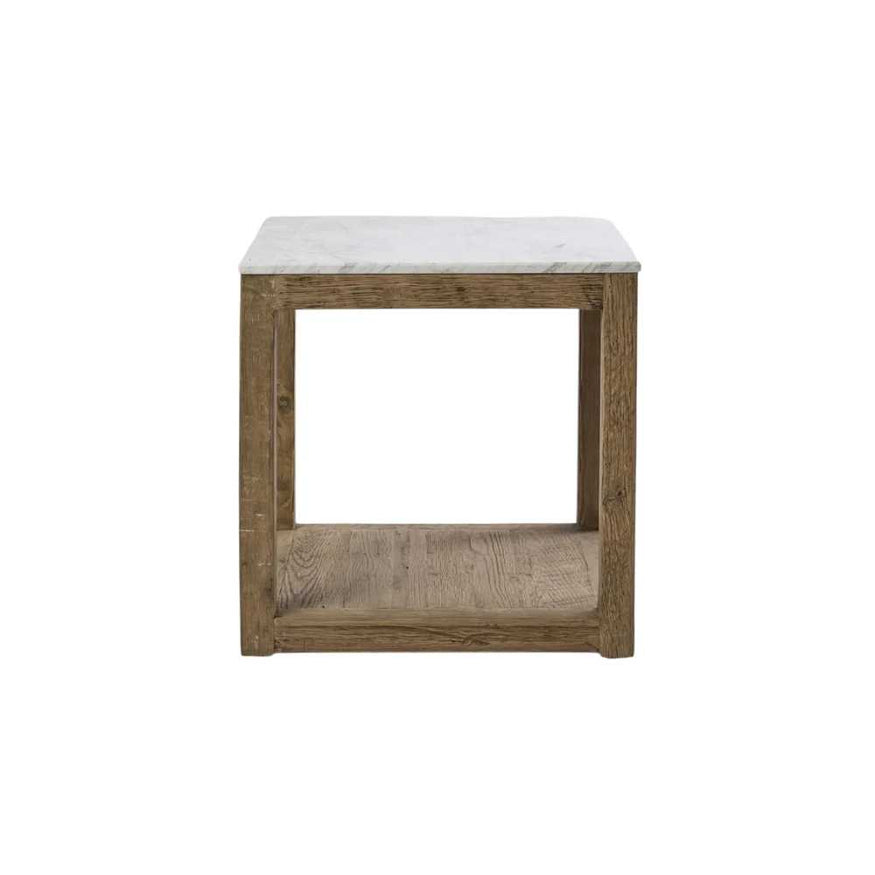 Denver Marble Side Table in White