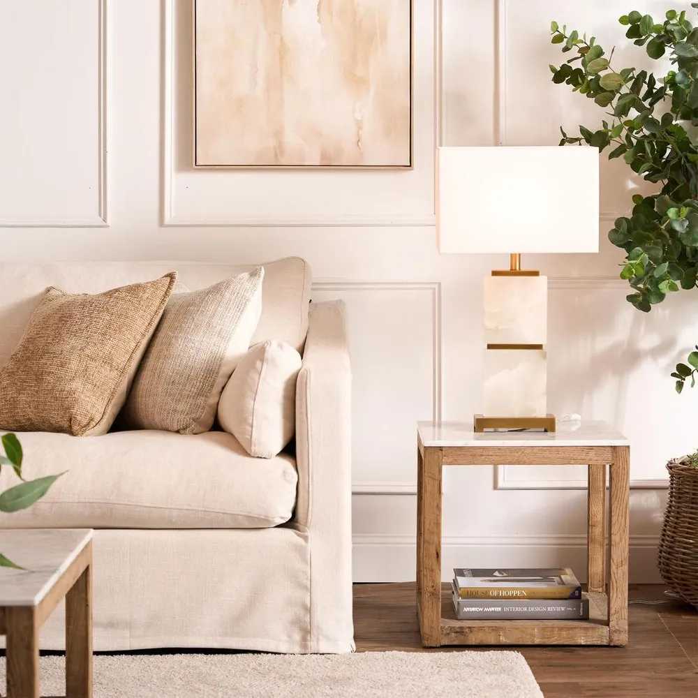 Denver Marble Side Table in White