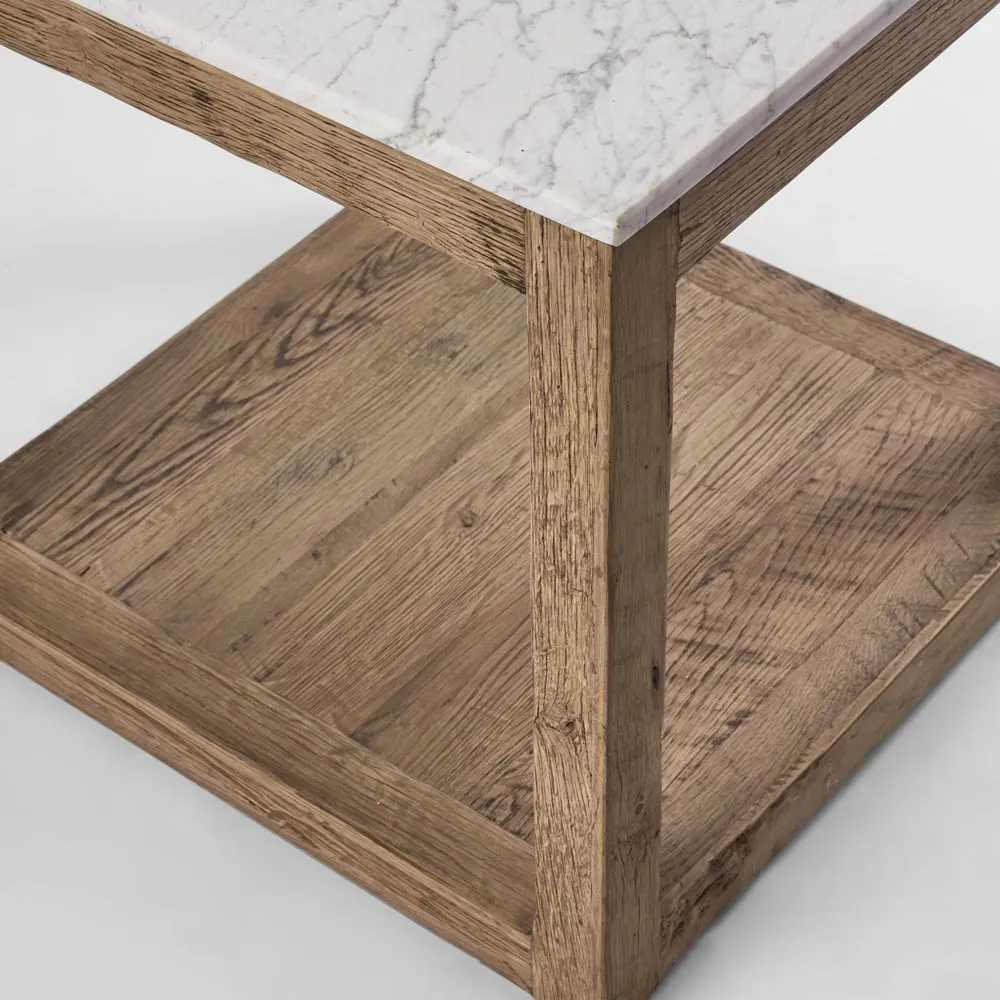 Denver Marble Side Table in White
