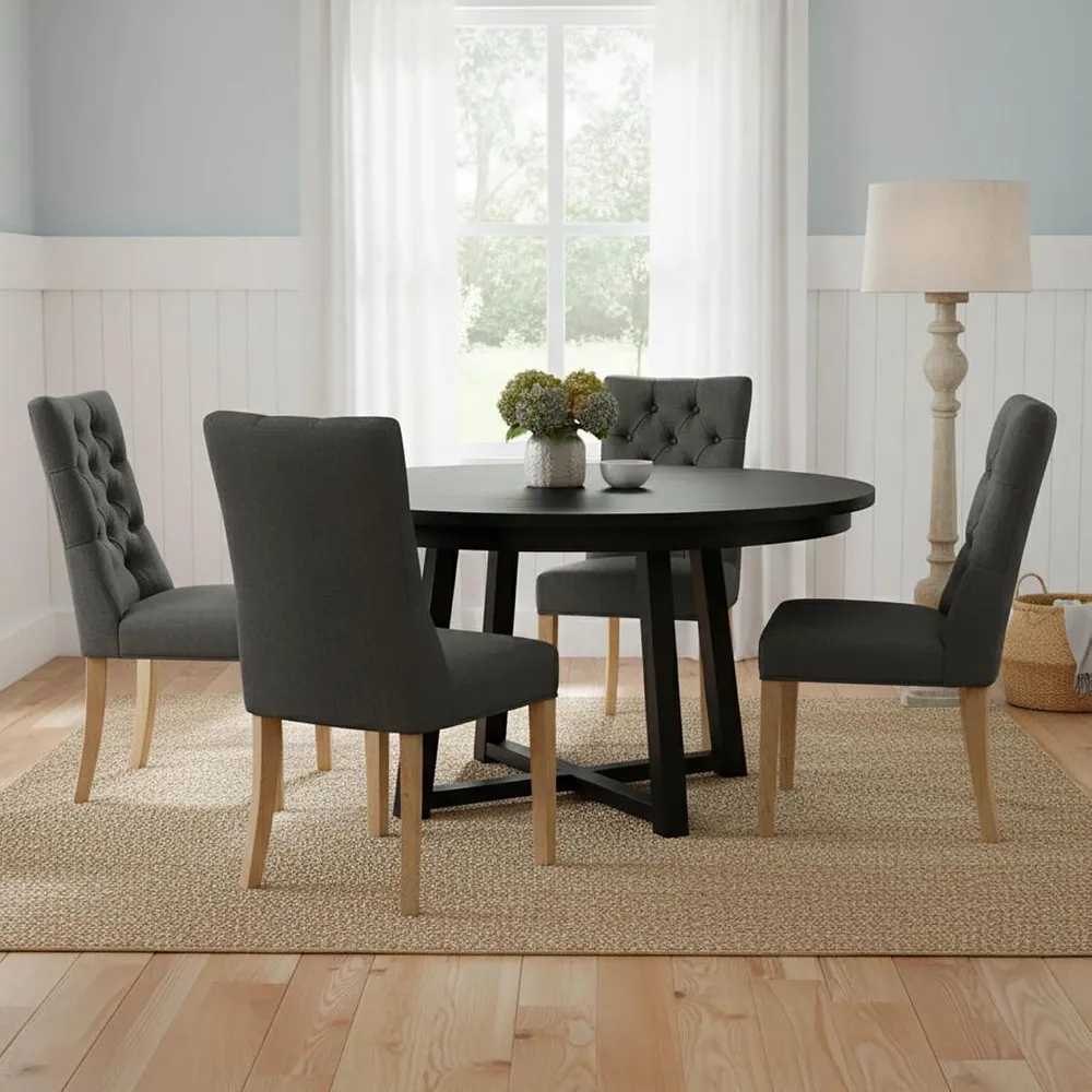 Denver Dining Table Black Oak
