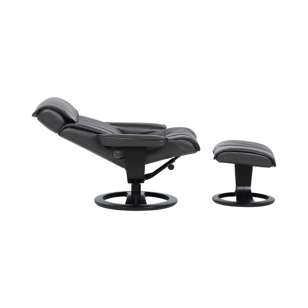Fjord Motion Chair & Footstool in Leather